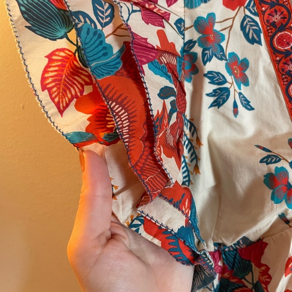 New with tags Farm Rio Magia Floral Ruffle 100% cotton Dress, Small, retail $228 - Picture 11 of 15